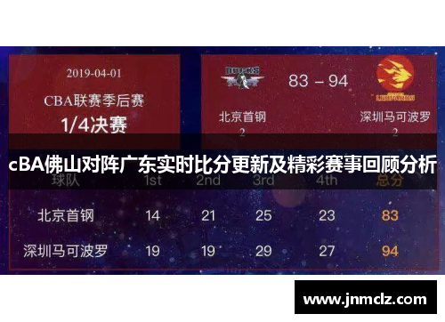 cBA佛山对阵广东实时比分更新及精彩赛事回顾分析